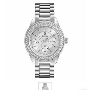 Bulova crystal stainless steel ladies watch